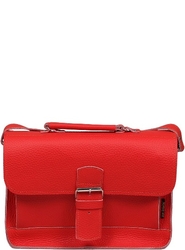Červená kožená kabelka OLY 