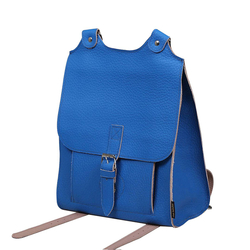 Modrý kožený batoh