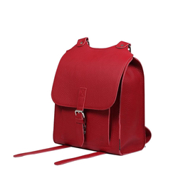 Červený kožený batoh