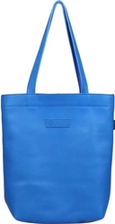 Kožená taška SHOPPER - modrá
