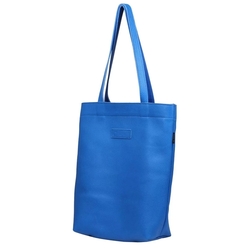 Kožená taška SHOPPER - modrá