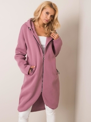 Dlouhá mikina s kapucí - starorůžová, velikost L/XL