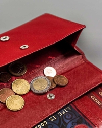 Dámský kožená peněženka - červená 