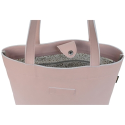 Růžová kožená taška SHOPPER 