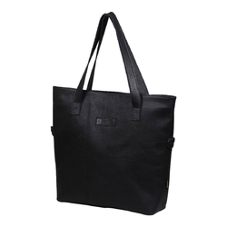 Velká kožená taška MAXI SHOPPER - černá