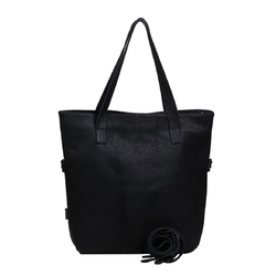 Černá kožená taška SHOPPER 