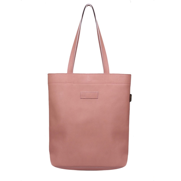 Růžová kožená taška SHOPPER 